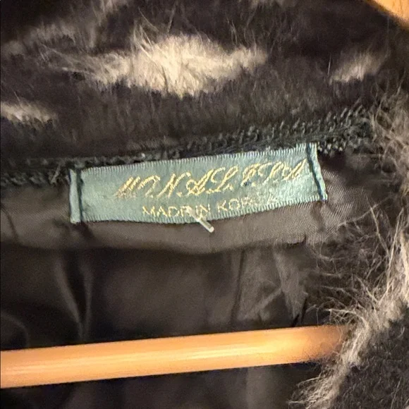 Elegant angora Black Long Sweater Coat size Xl tall